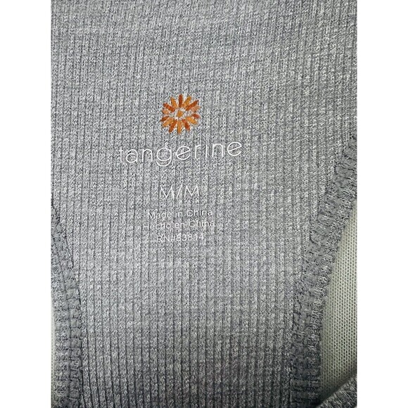 Womens Tangerine M White And Grey Layered Tank Activewear Athleisure Casual - Picture 3 of 5